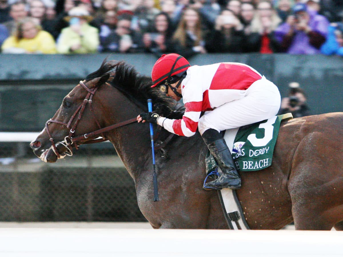 Omaha Beach takes the G1 Arkansas Derby finishing ahead of Improbable | 2019 | Coady Photography