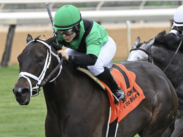 On Command wins the 2025 License Fee S. at Belmont at the Big A | NYRA photo