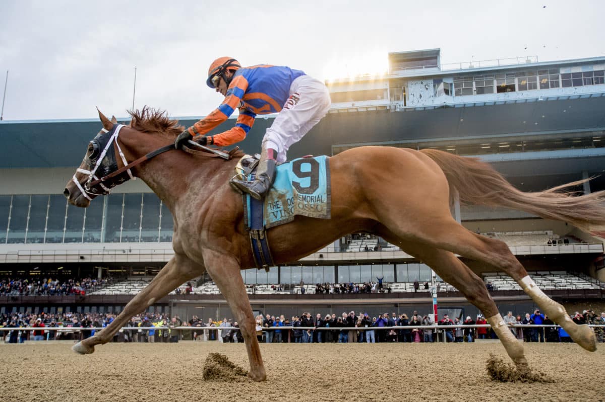 Vino Rosso takes the G2 Wood Memorial Stakes | Photo by Scott Serio/Eclipse Sportswire/Getty Images