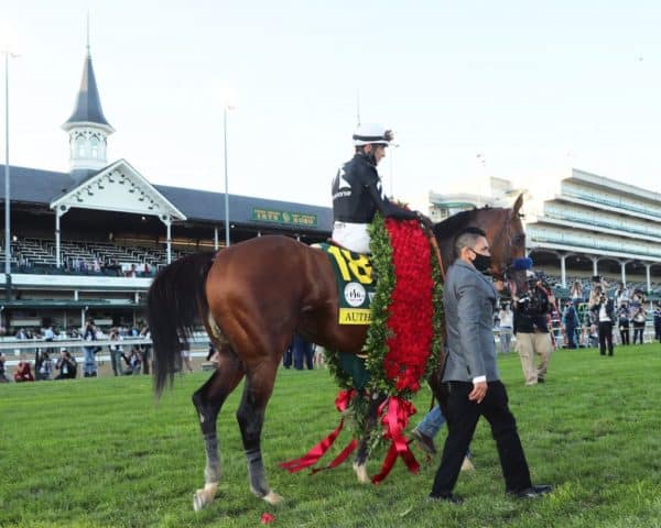 Authentic in the Kentucky Derby (G1) winner's circle | Coady photo