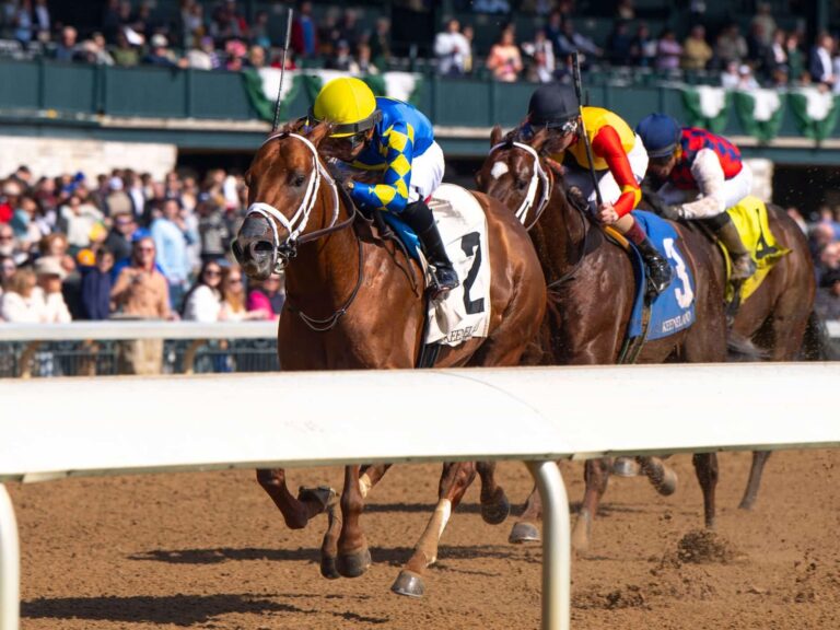 3yo colt Colloquial wins the 2025 Lafayette Stakes at Keeneland | Kendall Wucker photo