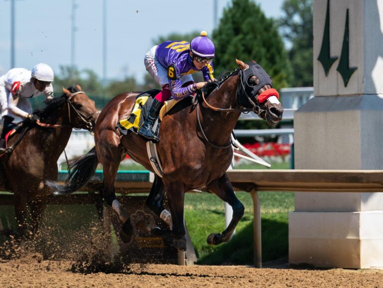 Leading 3yo sprinter Raging Torrent wins Churchill's 2024 Maxfield S. | Nicole Finch photo