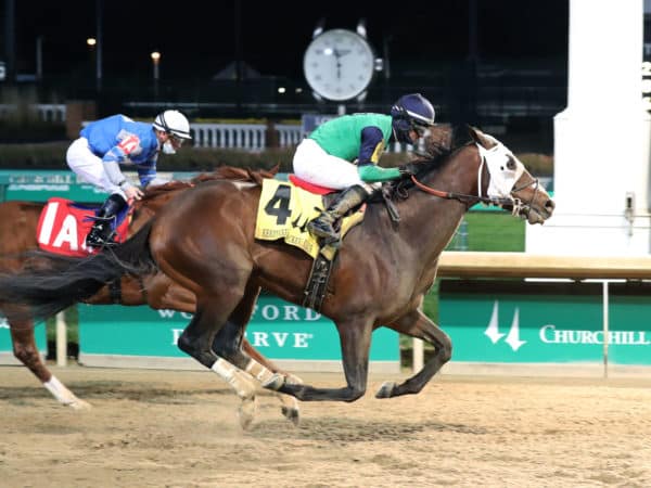 Keepmeinmind breaks his maiden in the Kentucky Jockey Club-G2 at Churchill | Coady photo