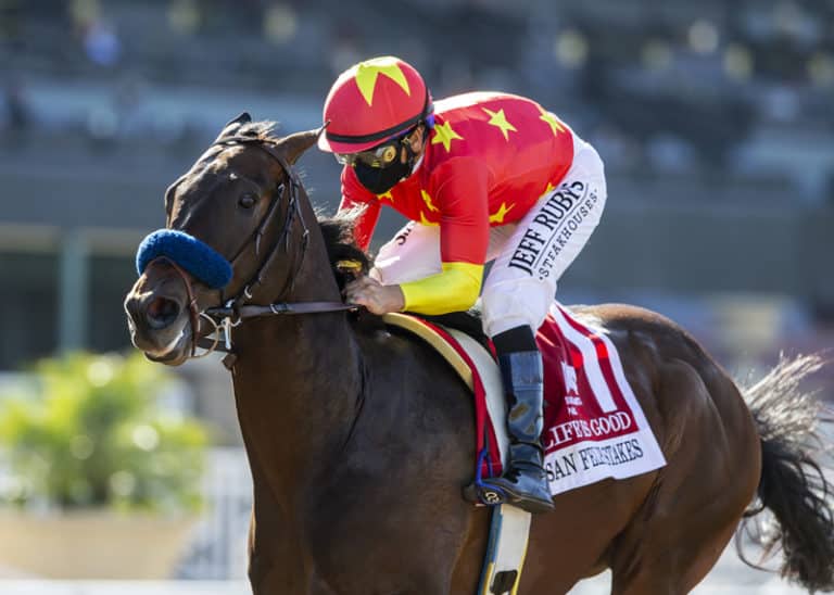 Life Is Good takes San Felipe S. (G2) to top a stakes triple for Into