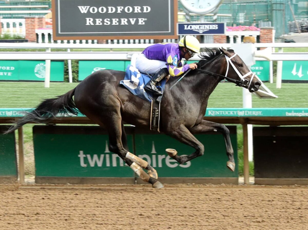 2yo filly Color Comin' In wins on debut in a MdSpWt race at Churchill Downs, becoming her sire's first winner and first "TDN Rising Star" | Coady photo