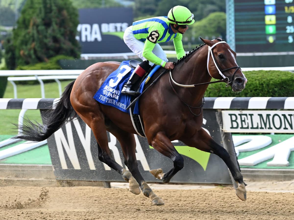 Jackie's Warrior wins the 2022 True North-G2 at Belmont geared down by 5 lengths | NYRA photo