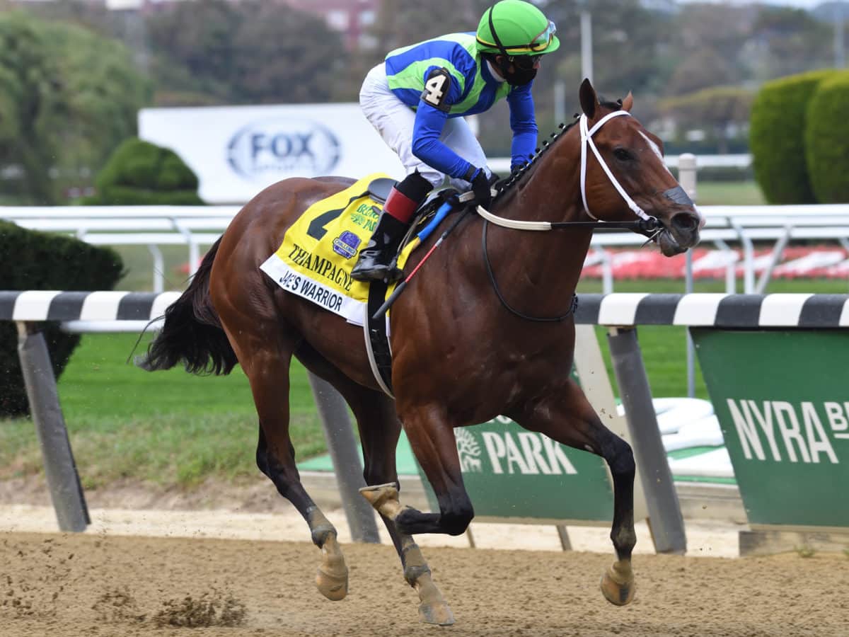 Jackie's Warrior dominates the 2020 Champagne-G1 at Belmont | NYRA photo