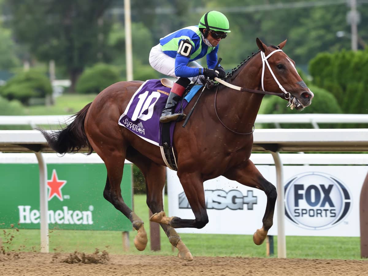 Jackie's Warrior runs away in the 2020 Saratoga Special-G2 | NYRA photo