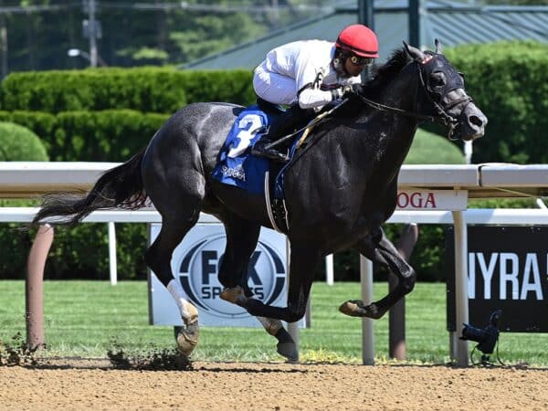 Crazy Mason winning his July 19 debut at Saratoga by nearly 10 lengths - NYRA photo