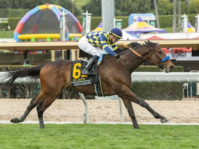 Top 2024 miler Du Jour wins the Frank E. Kilroe Mile (G1) at Santa Anita | Benoit Photo
