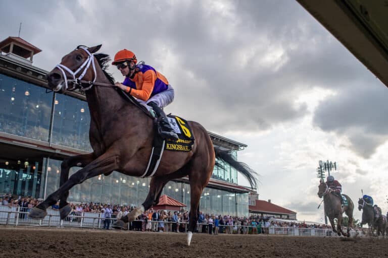Kingsbarns remains undefeated with a win in the 2023 Louisiana Derby (G2) at Fair Grounds | Lou Hodges photo
