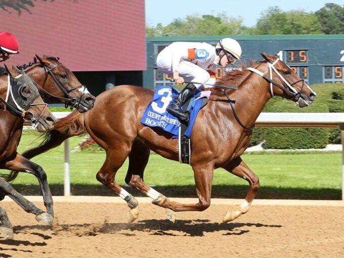 Booth speeds to his third straight stakes victory in the 2025 Count Fleet Sprint H. (G3) - Cheyann Jaramillo