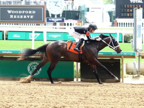 Sassy C W, Yaupon's first starter, rolls to victory on April 30, 2025 at Churchill Downs - Coady Media