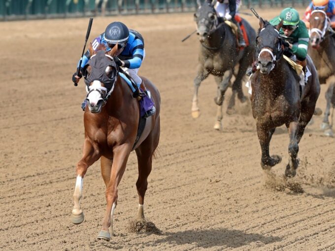 Verifire strides clear in the late stages of the Maxfield S. - John Gallagher/Coady Media