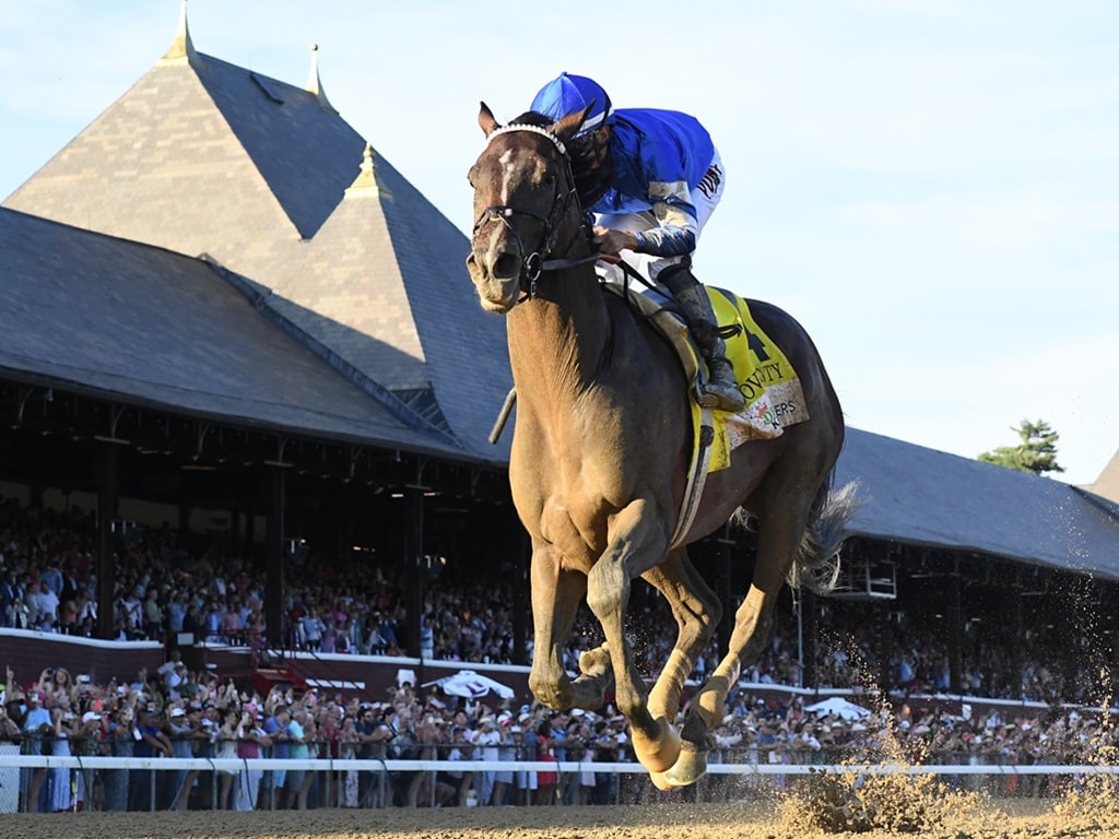 Sovereignty is all alone at the finish of the G1 Travers S. - NYRA photo