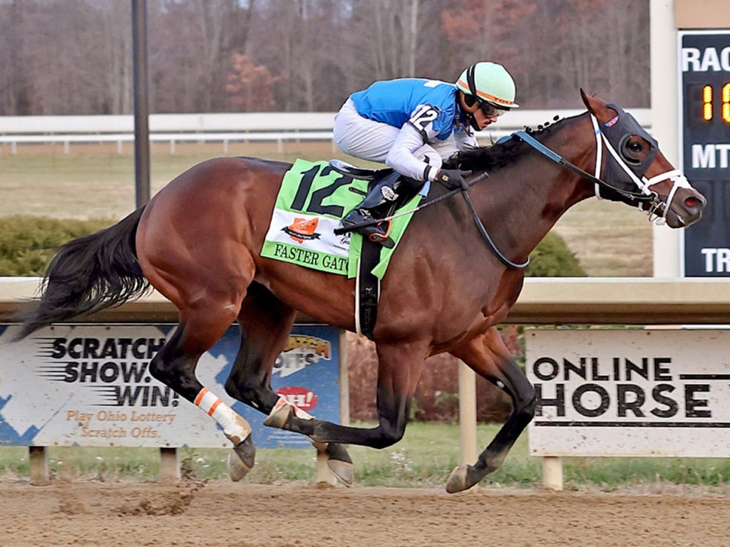 Vekoma's Faster Gator cruises to victory in the $300,000 Steel Valley Sprint S. - Conrad photo