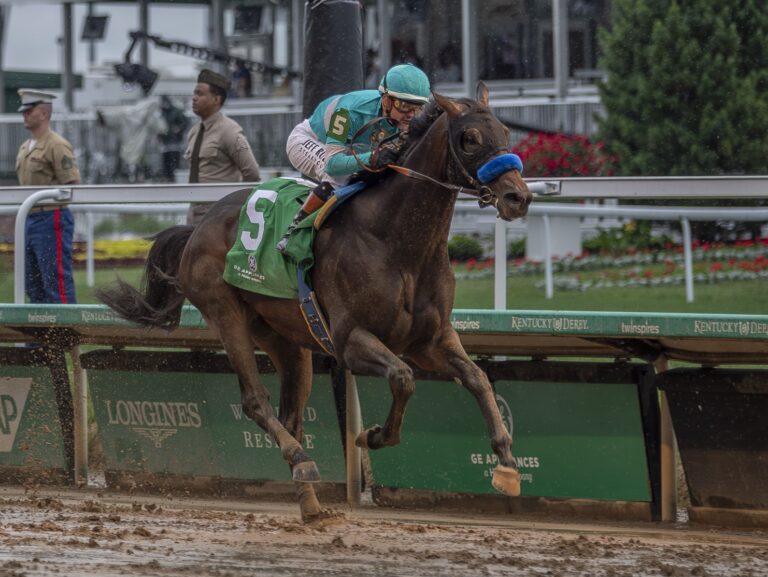 Goal Oriented wins an Allowance race on Kentucky Derby day at Churchill Downs to remain perfect in two starts | Kendall Wucker Photo