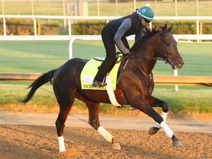 Incredibolt gallops in the sunshine on April 23 at Churchill Downs - Steven Ibanez