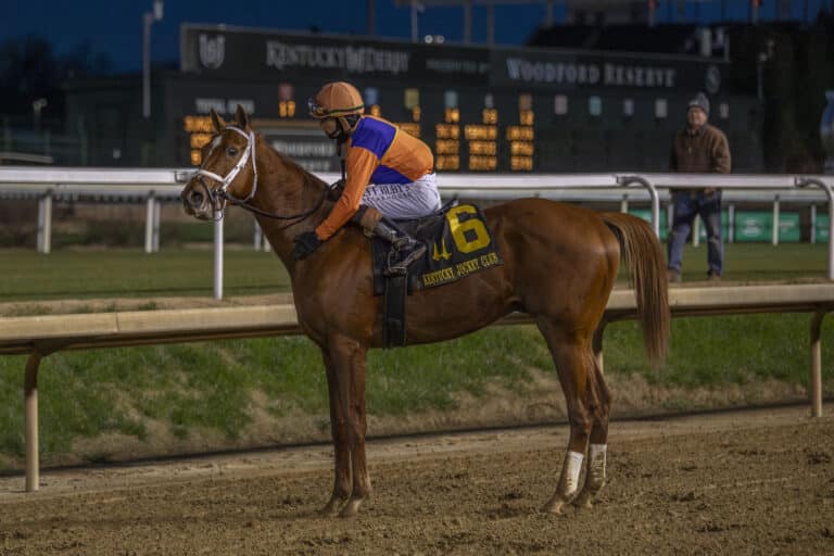 Further Ado after winning the 2025 G2 Kentucky Jockey Club Stakes