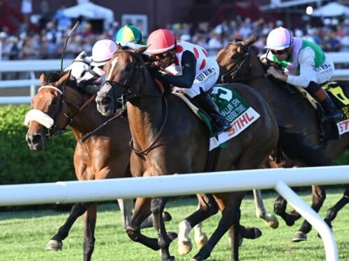 And One More Time prevails in the 2026 Ballston Spa S. (G2) at Saratoga - Chelsea Durand/NYRA
