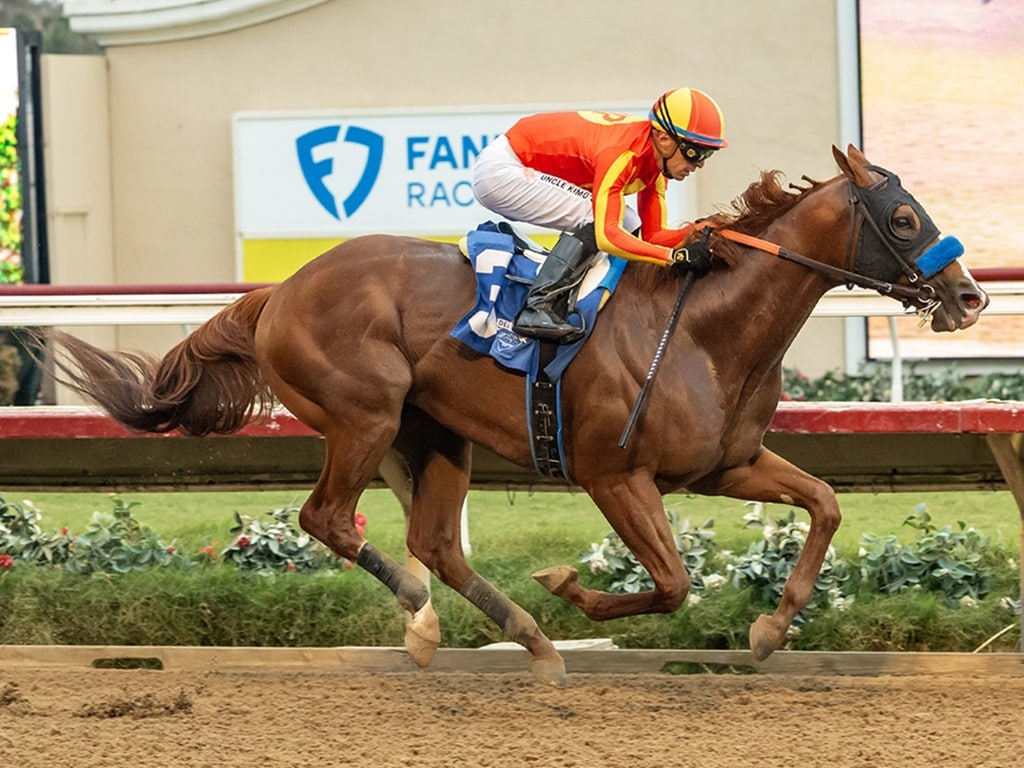 Desert Gate and jockey Juan Hernandez win the $125,000 Shared Belief Stakes Sunday, September 6, 2026 at Del Mar Thoroughbred Club, Del Mar, Ca. Benoit Photo